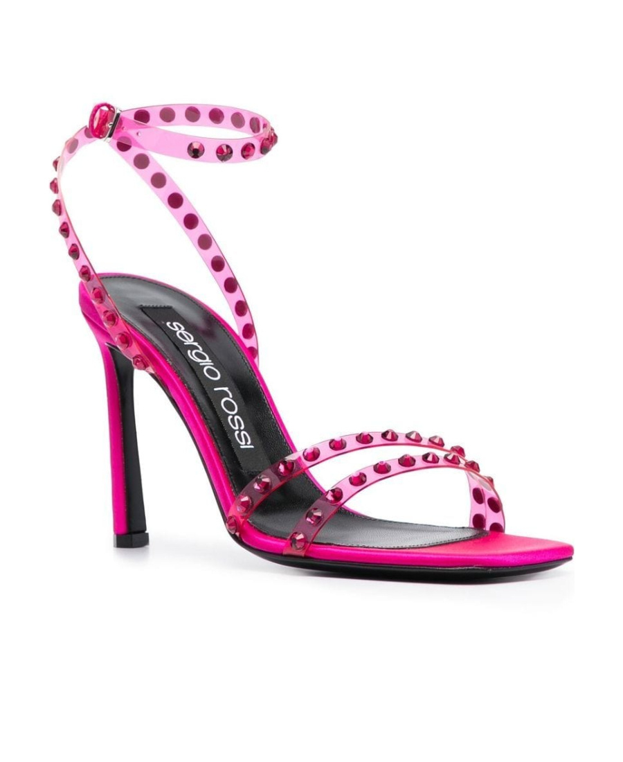 Sergio Rossi Crystal-embellished Sandals In Pink