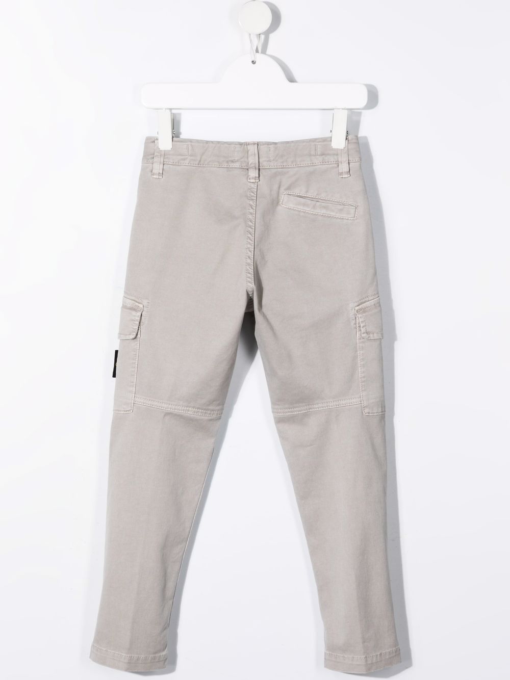 Stone Island Logo Patch Straight Trousers In Gray