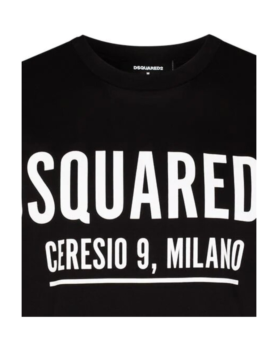 Dsquared2 Black Crewneck T-shirt With Logo Lettering On The Front In Black