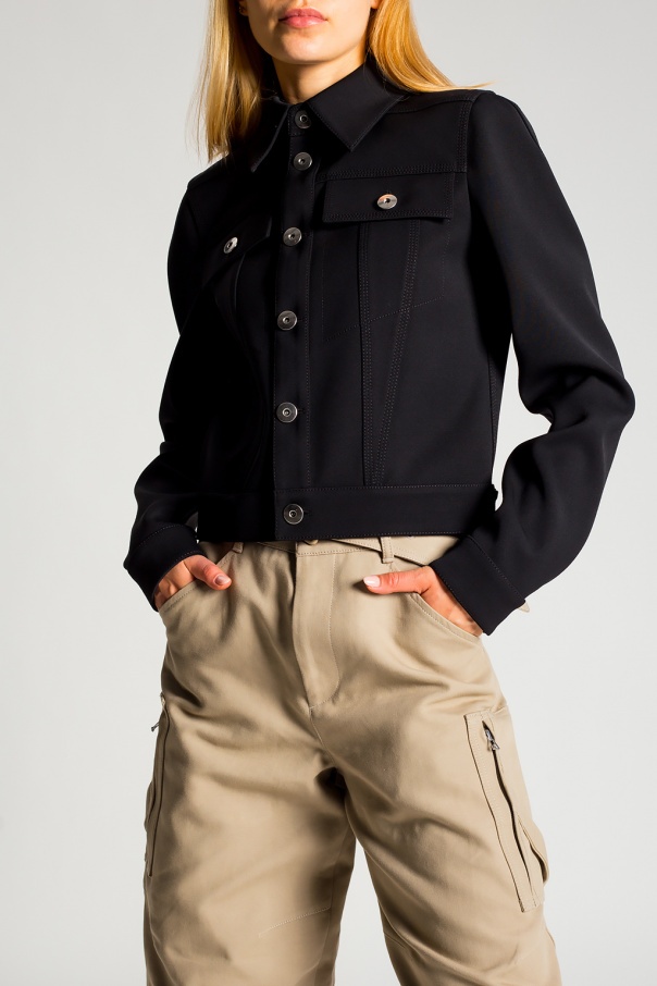 Bottega Veneta Double Cavalry Stretch Wool Jacket In Black