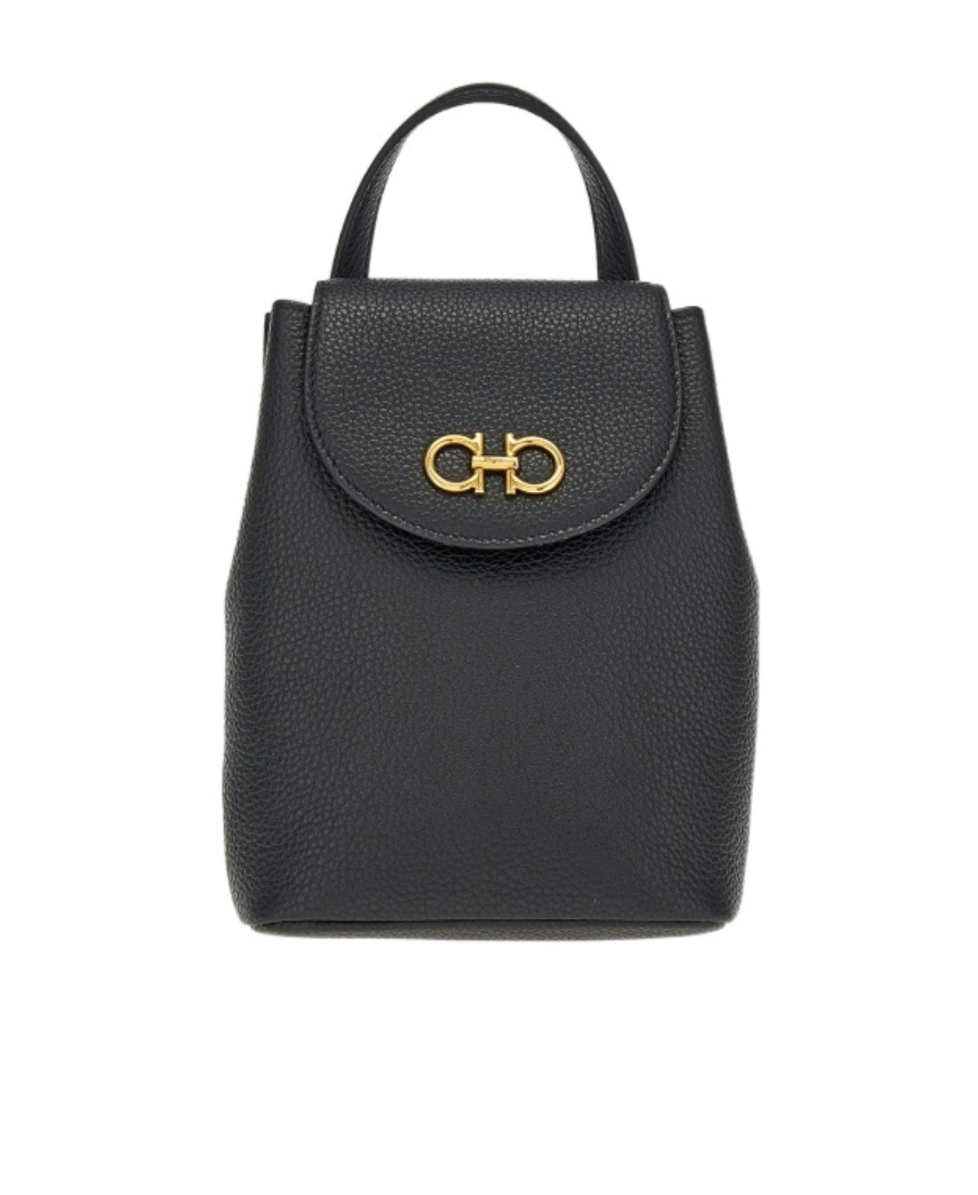 Ferragamo Mini Gancini Backpack In Black