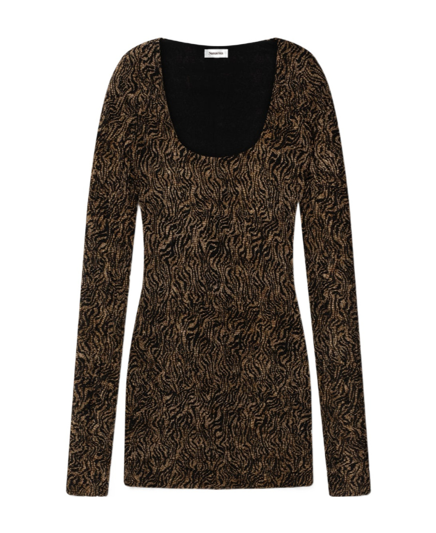 Nanushka Frensi Zebra-print Dress In Black