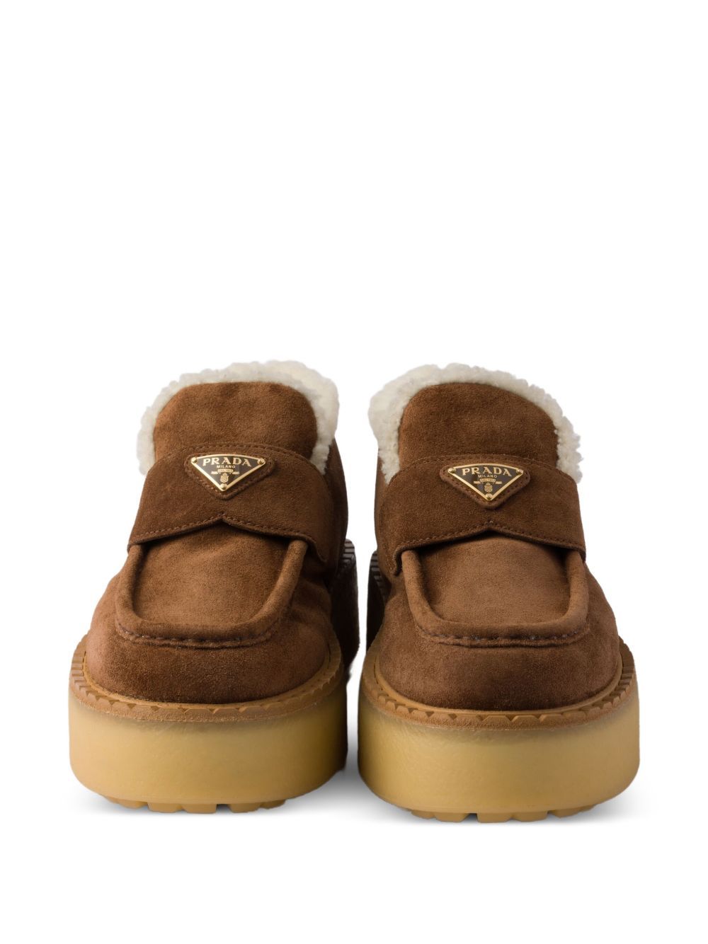 Prada Suede Loafers In Brown