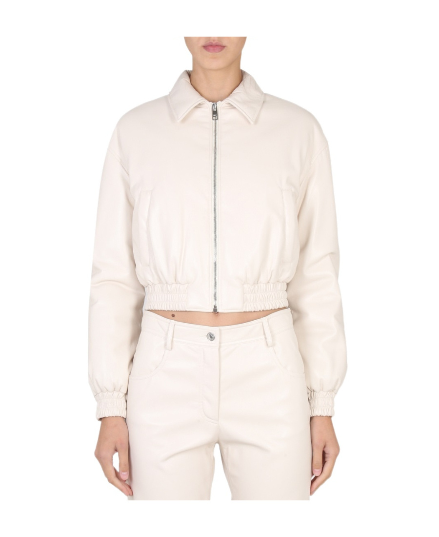 Msgm Collared Neck Jacket Elasticated Hem In Pink