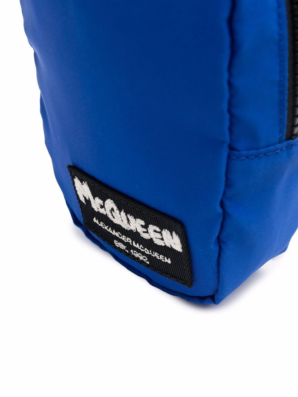 Alexander Mcqueen Tag Mini Headphone Pouch In Blue