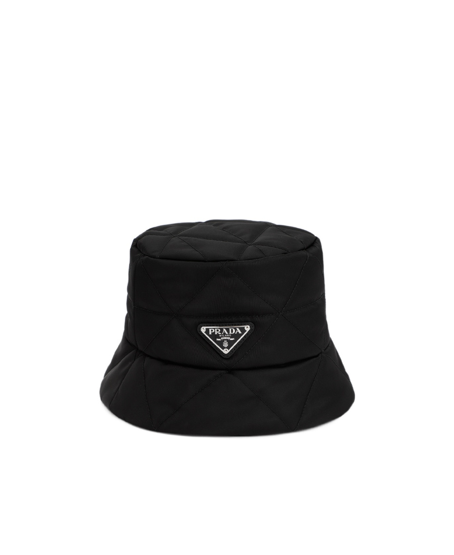 Prada Quilted Recycled-material Bucket Hat In Black