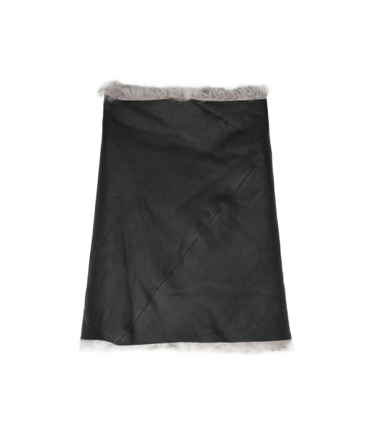 Rick Owens Women Leahter Shearling Cape In Black