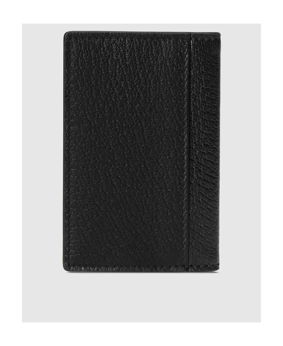 Gucci Horsebit-plaque Leather Cardholder In Black