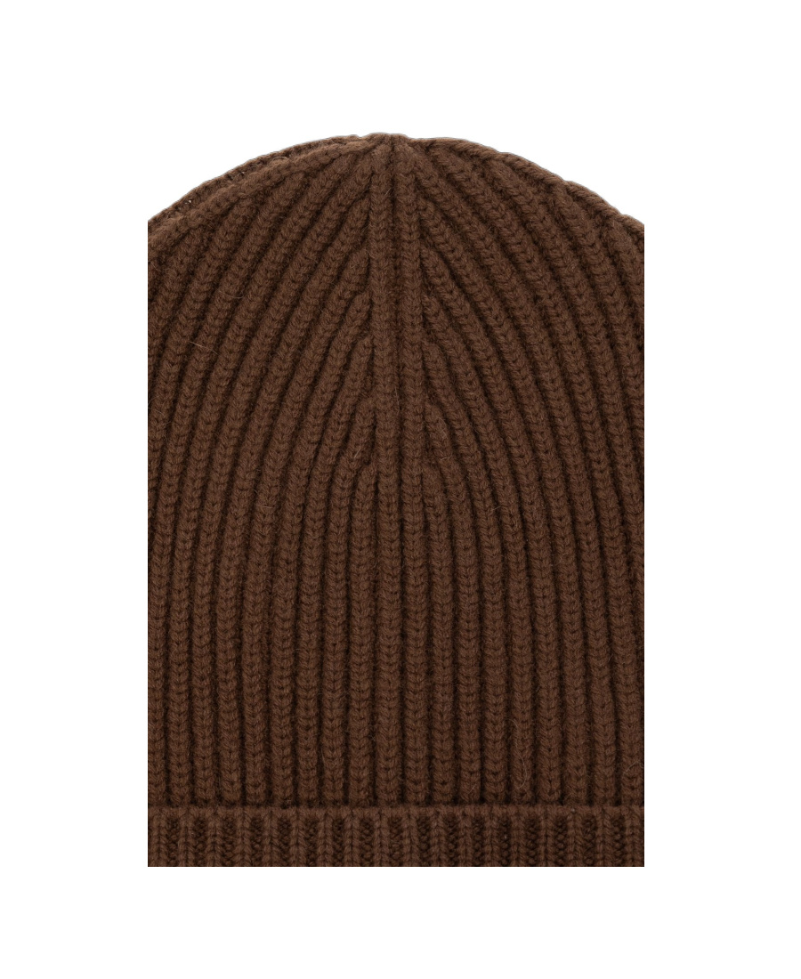 Dolce & Gabbana Ribbed-knit Turn-up Beanie In Brown