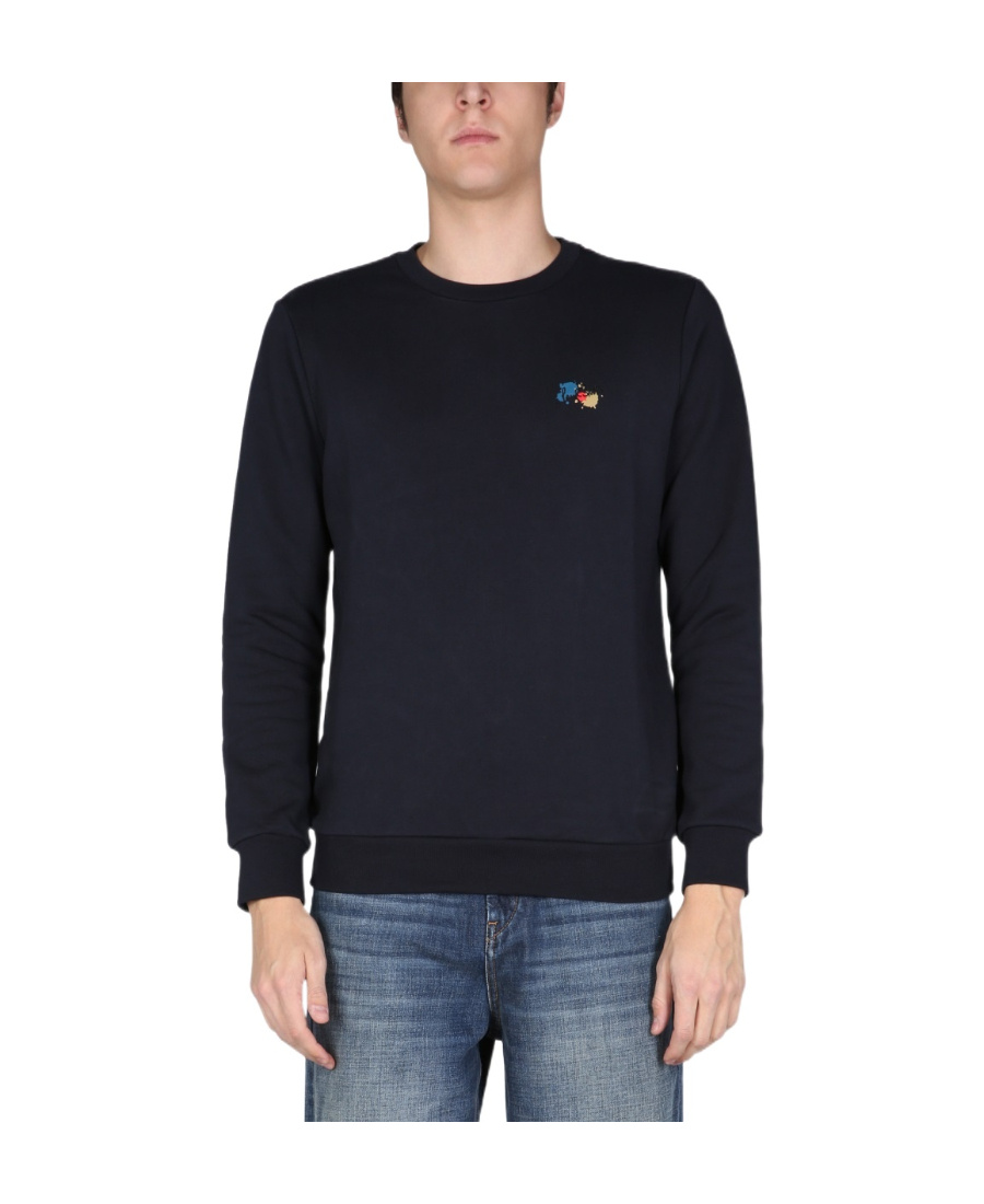 PAUL SMITH CHEST-LOGO CREWNECK SWEATER