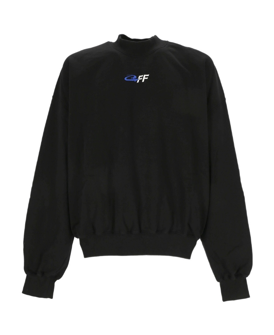 Off-white Logo-print Cotton Sweatshirt In Black