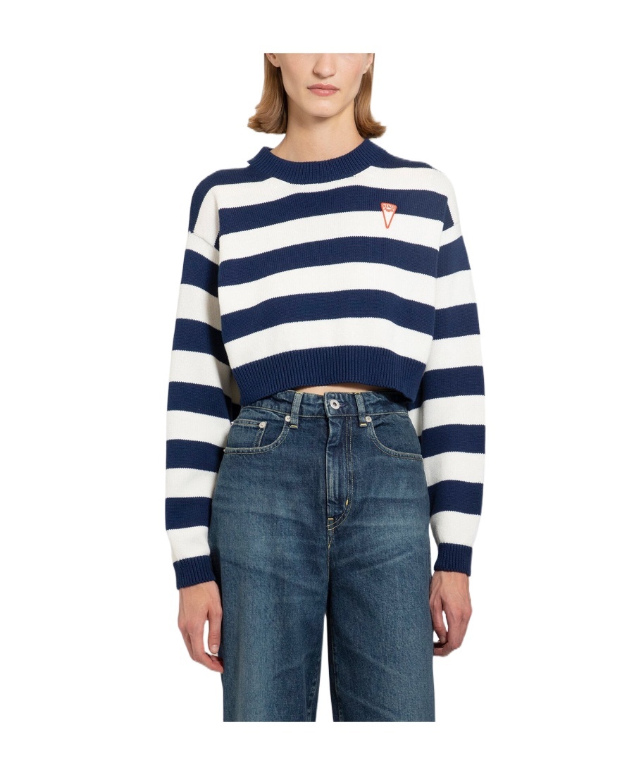 Kenzo 'nautical Stripes' Short Jumper In White