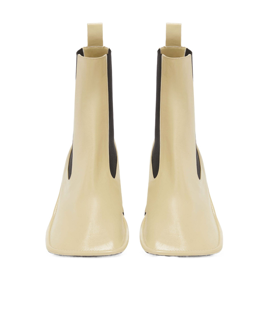 Jil Sander Square-toe Block-heel Boots In Nude
