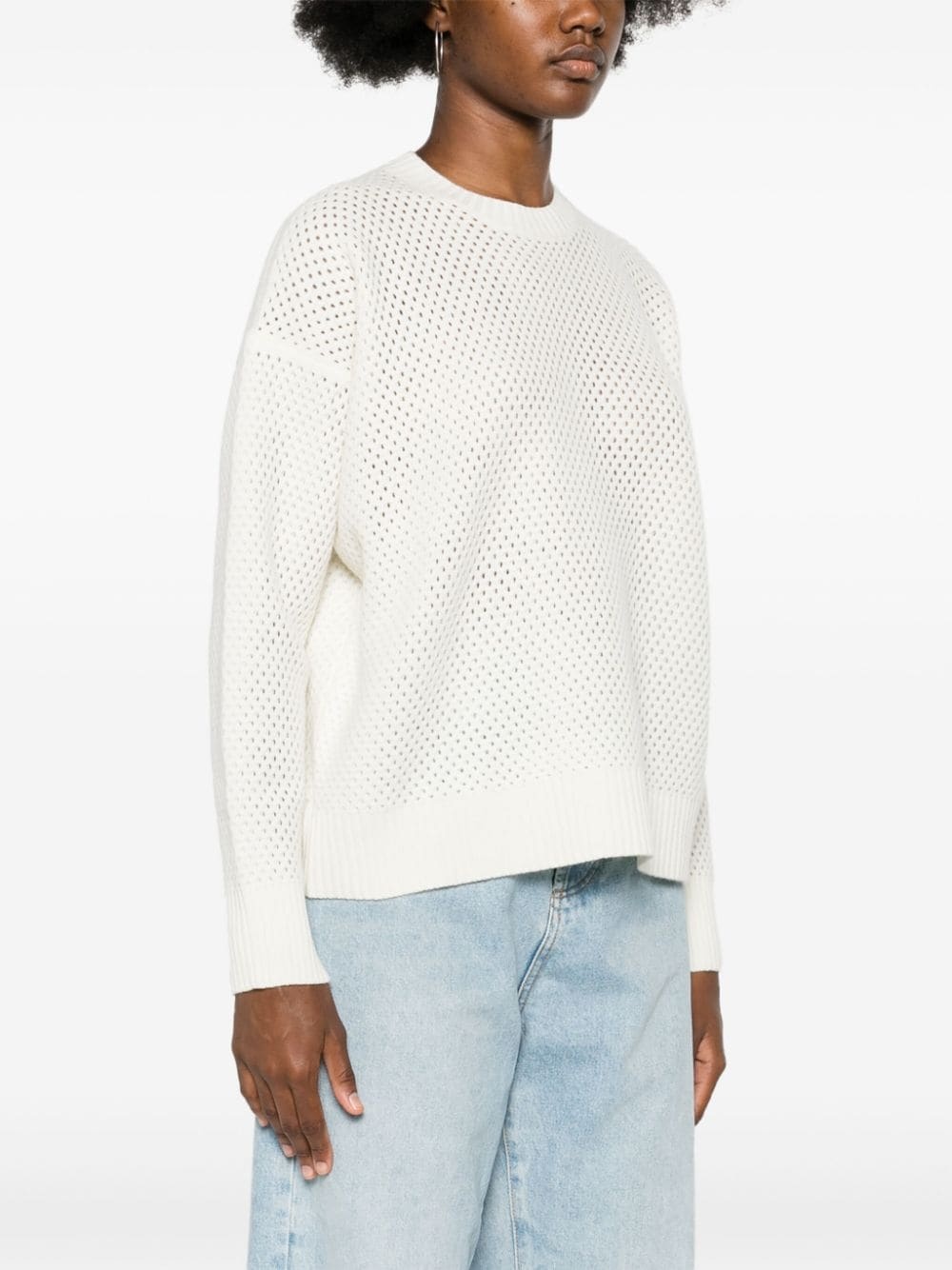 Shop Fabiana Filippi Open-knit Dress In White