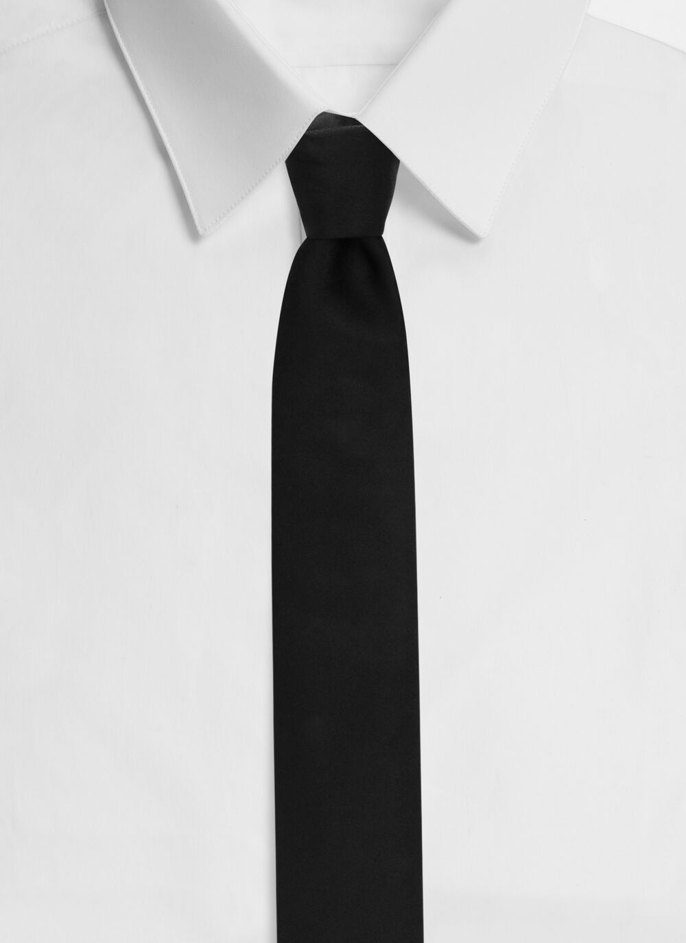 Dolce & Gabbana Wide Blade Smooth Texture Tie In Black