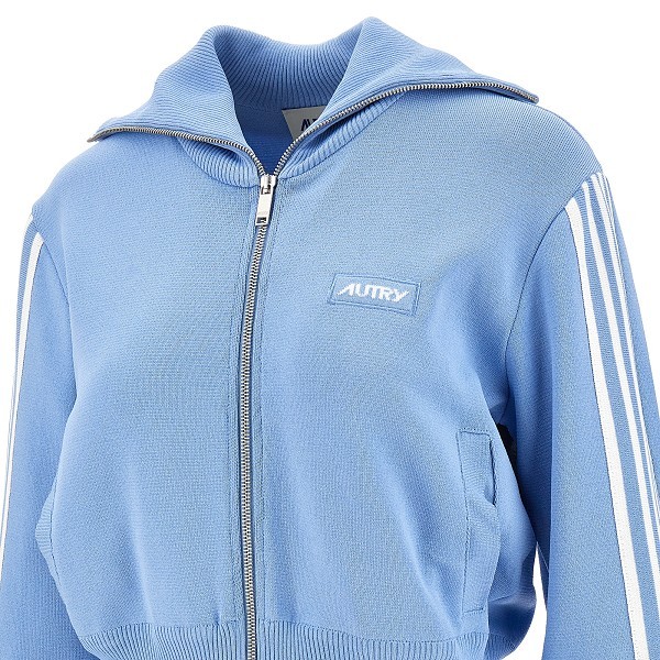 Autry Light Blue Sweatshirt With Zip Sweatshirts Light Blue In Blue
