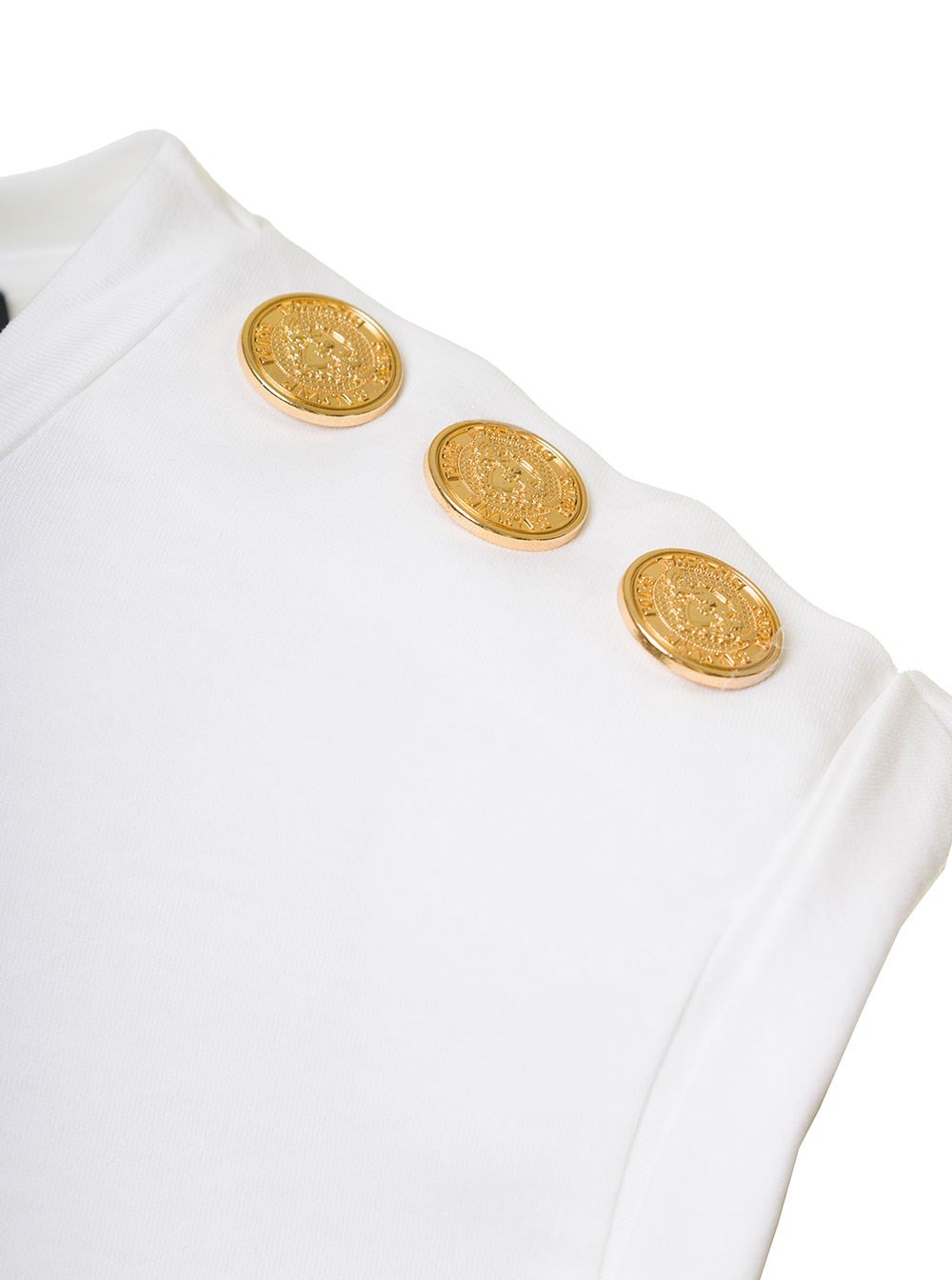 Balmain Button-detail Logo-print Tank Top In White