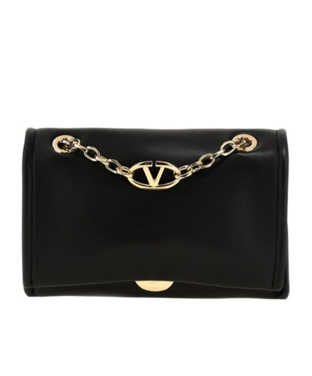 Valentino Garavani Vlogo-signature Shoulder Bag In 0no Black