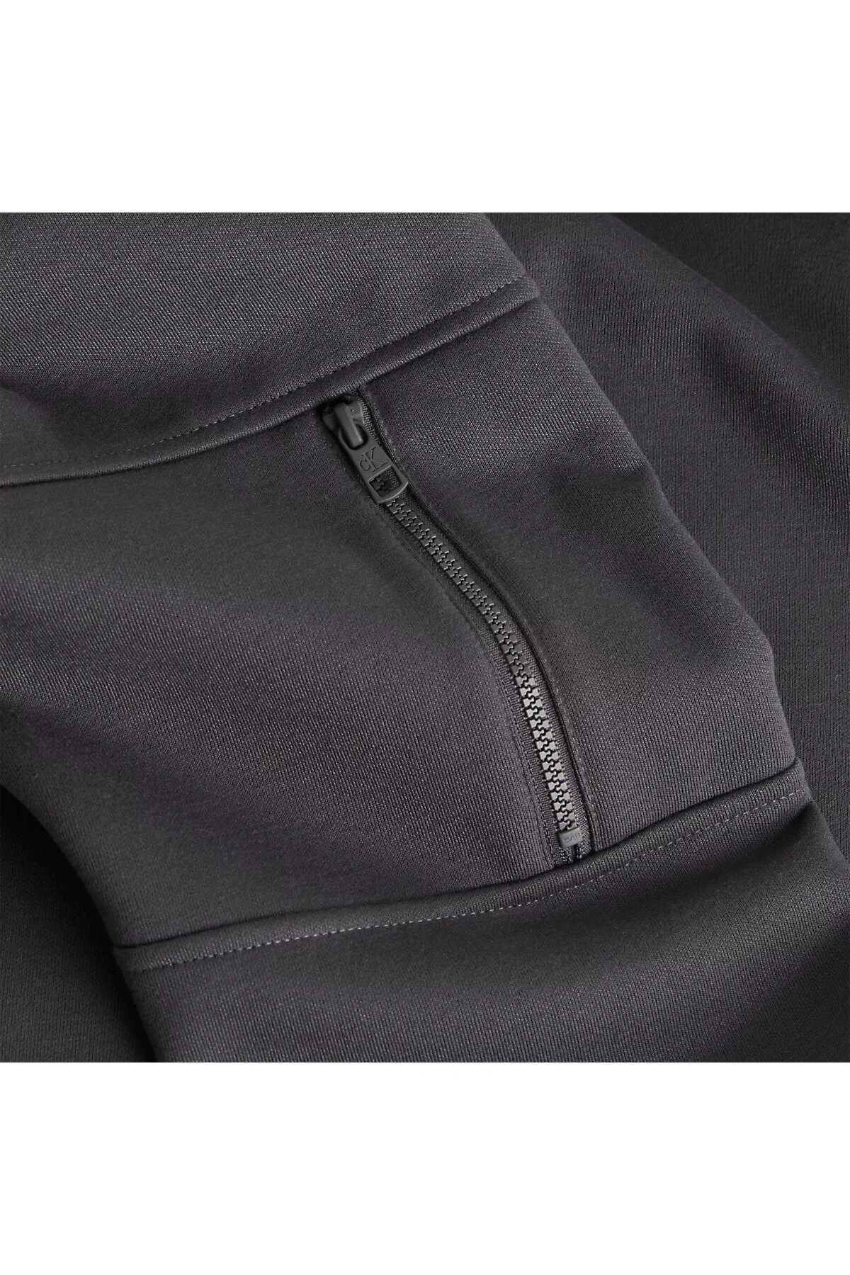 Calvin Klein Woven Tab Zip-up Track Jacket In Black