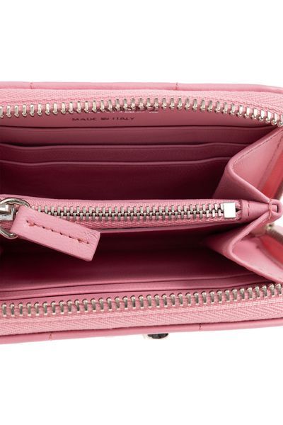 Dsquared2 Logo Plaque Zip-around Quilted Wallet In Pink