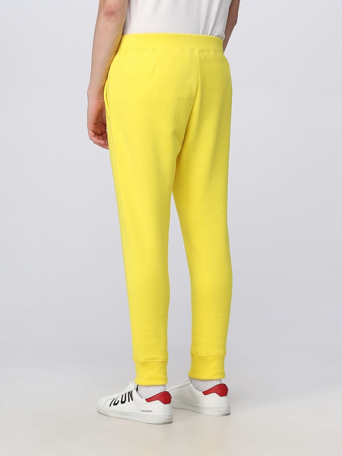 Dsquared2 Printed Casual Pants In Yellow