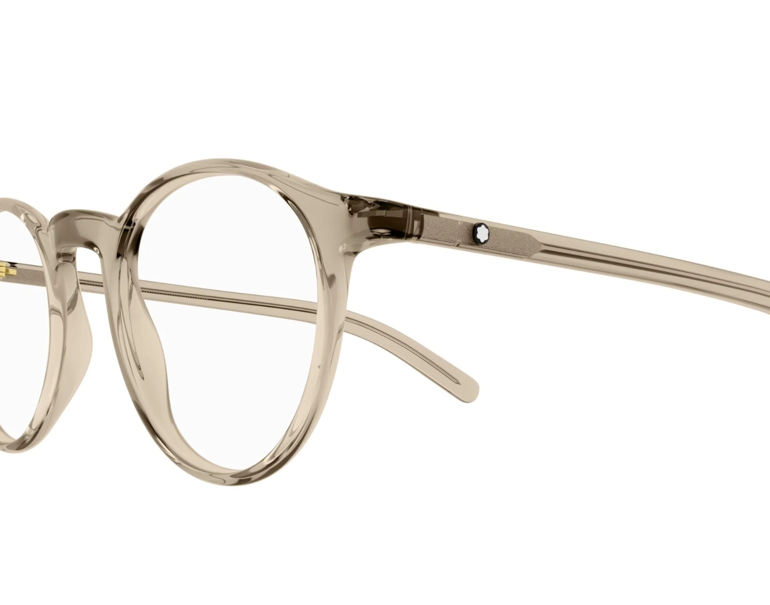 Montblanc Translucent Round-frame Glasses In Yellow