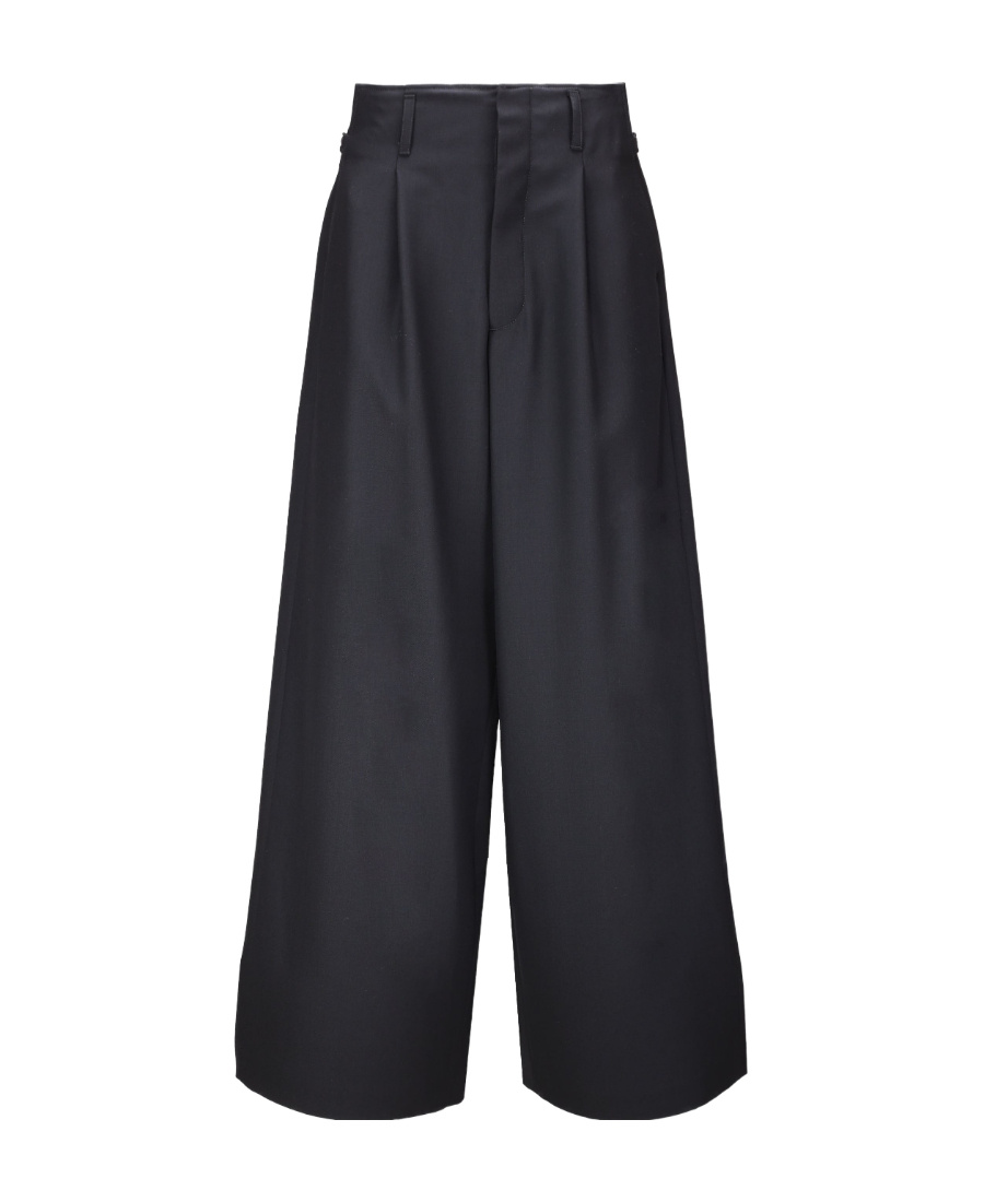Ambush Wide-leg Virgin-wool Trousers In Black