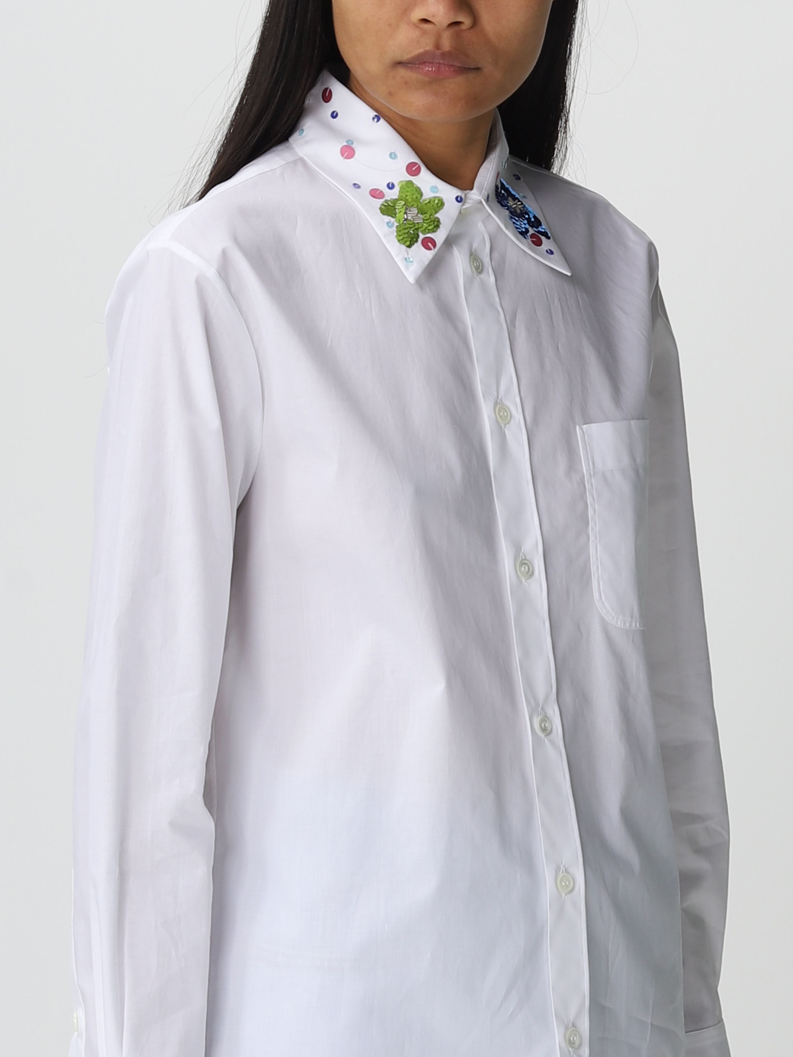 Marni Long-sleeved Shirt In White