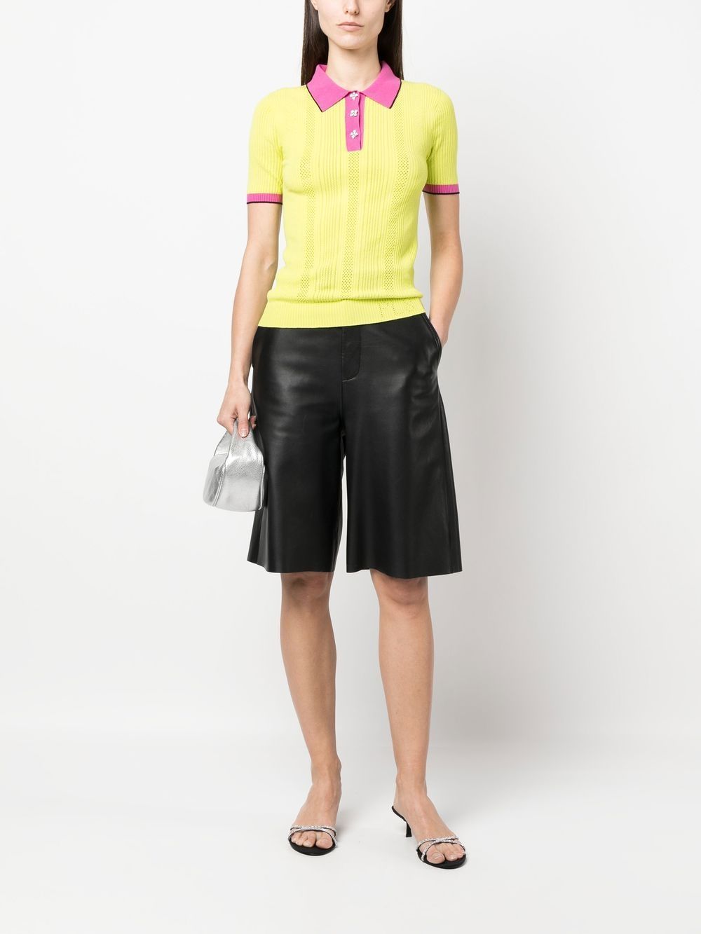 Philosophy Di Lorenzo Serafini Contrasting-panel Knit Polo Top In Yellow