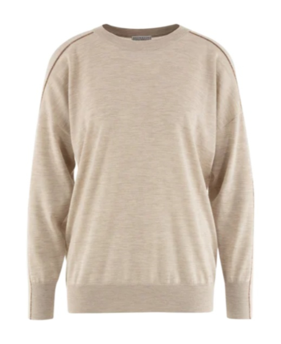Brunello Cucinelli Cut-out Detail Sweatshirt In Nude