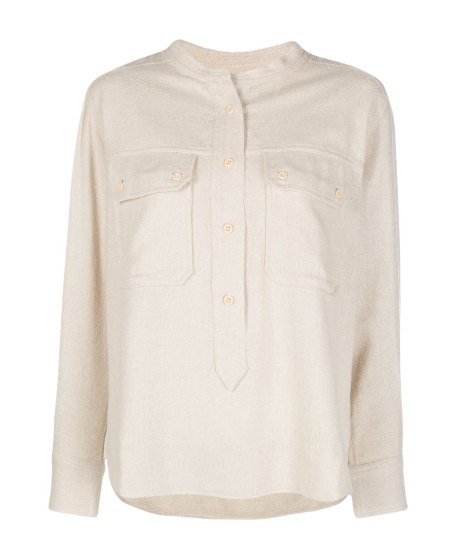 Isabel Marant Étoile Collarless Buttoned Shirt In White