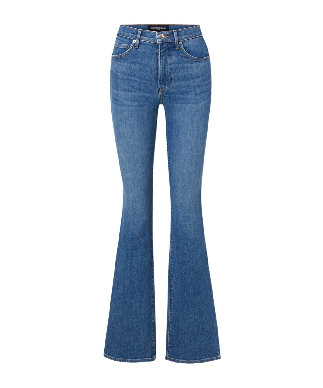 Veronica Beard Carson Raw Hem High Waist Ankle Flare Jeans In Blue