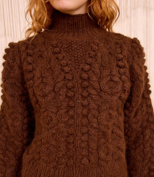 Ulla Johnson Albia Alpaca Knit Pullover Shirt In Brown