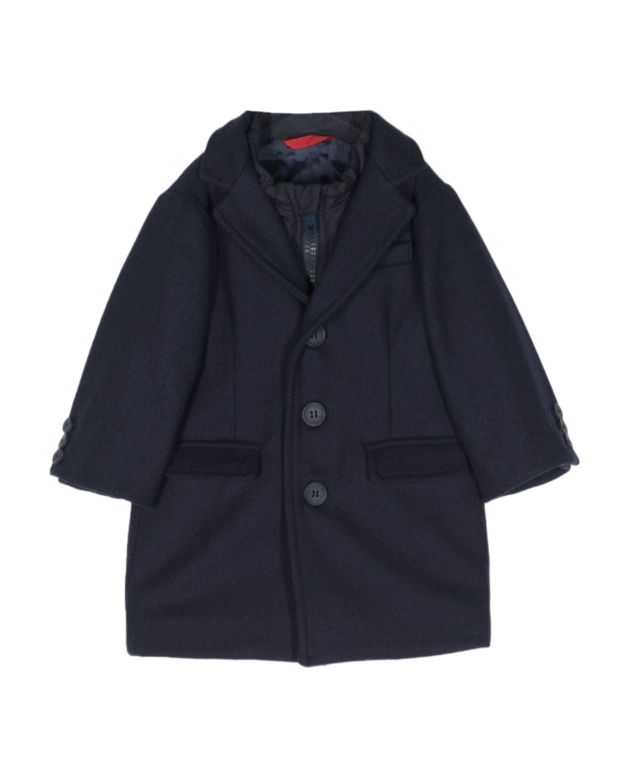 Fay Virgin-wool Blend Layered Coat In Black