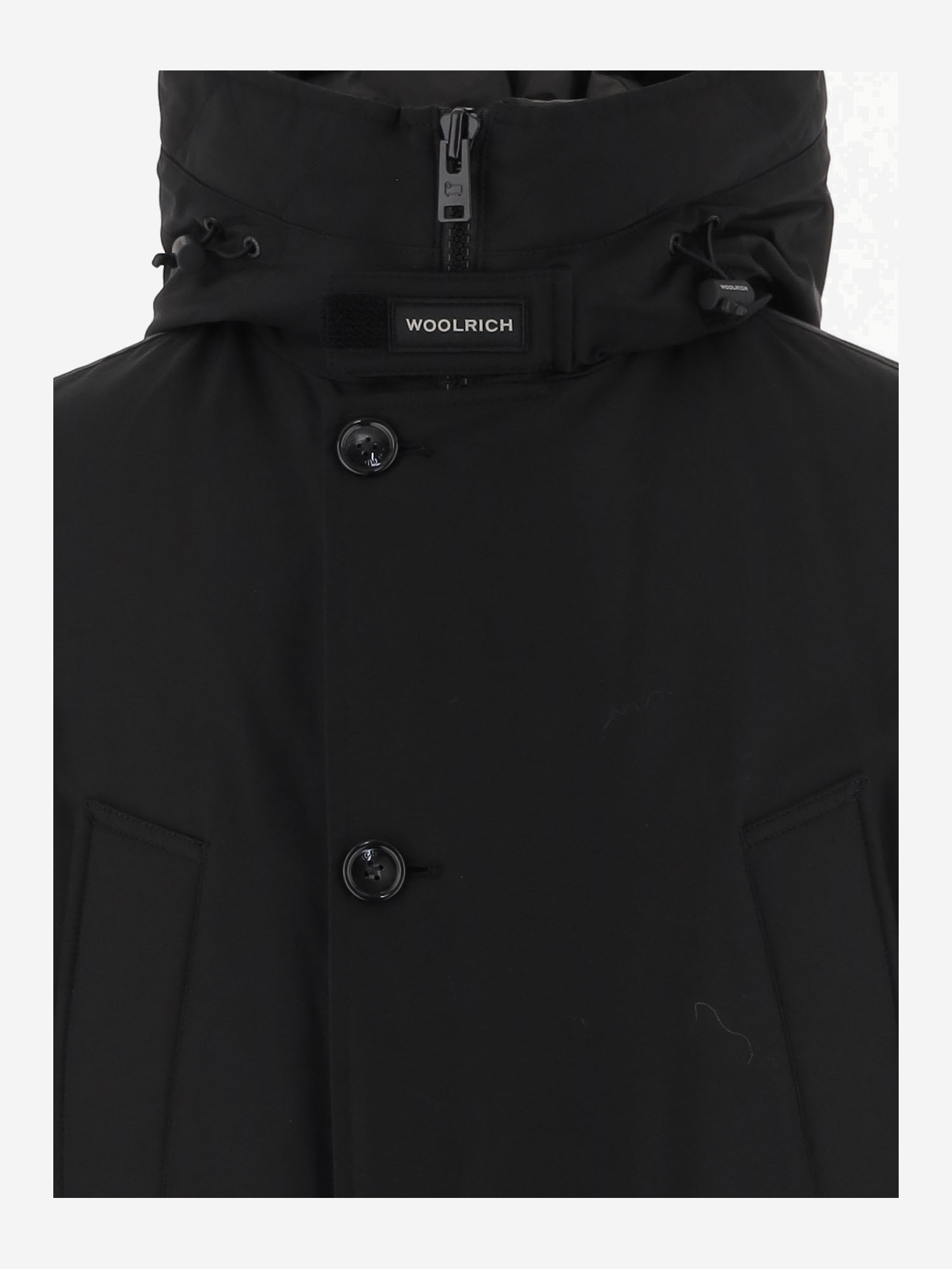 Woolrich Button-fastening Puffer Jacket In Black