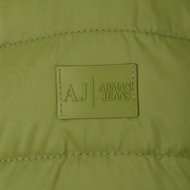 Armani Jeans Zipper Down Jacket In Green