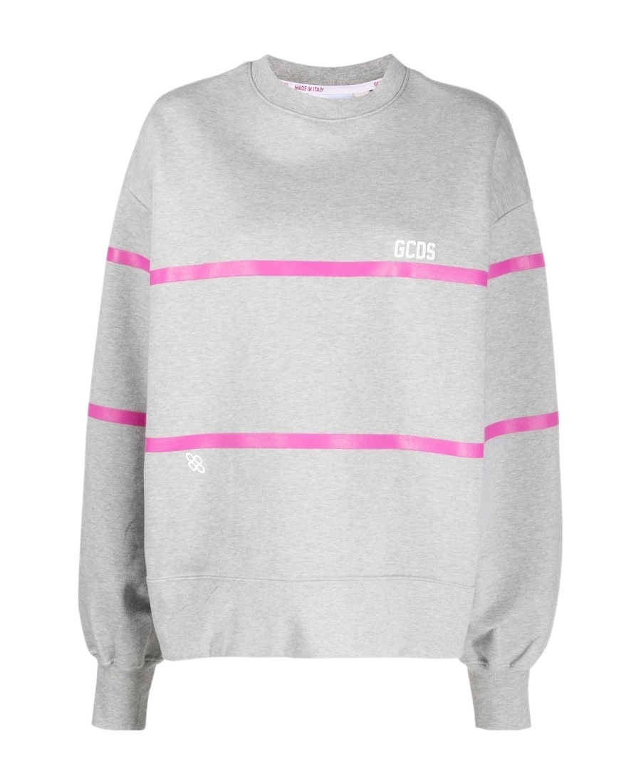 Gcds Stripe-detailed Sweatshirt In White