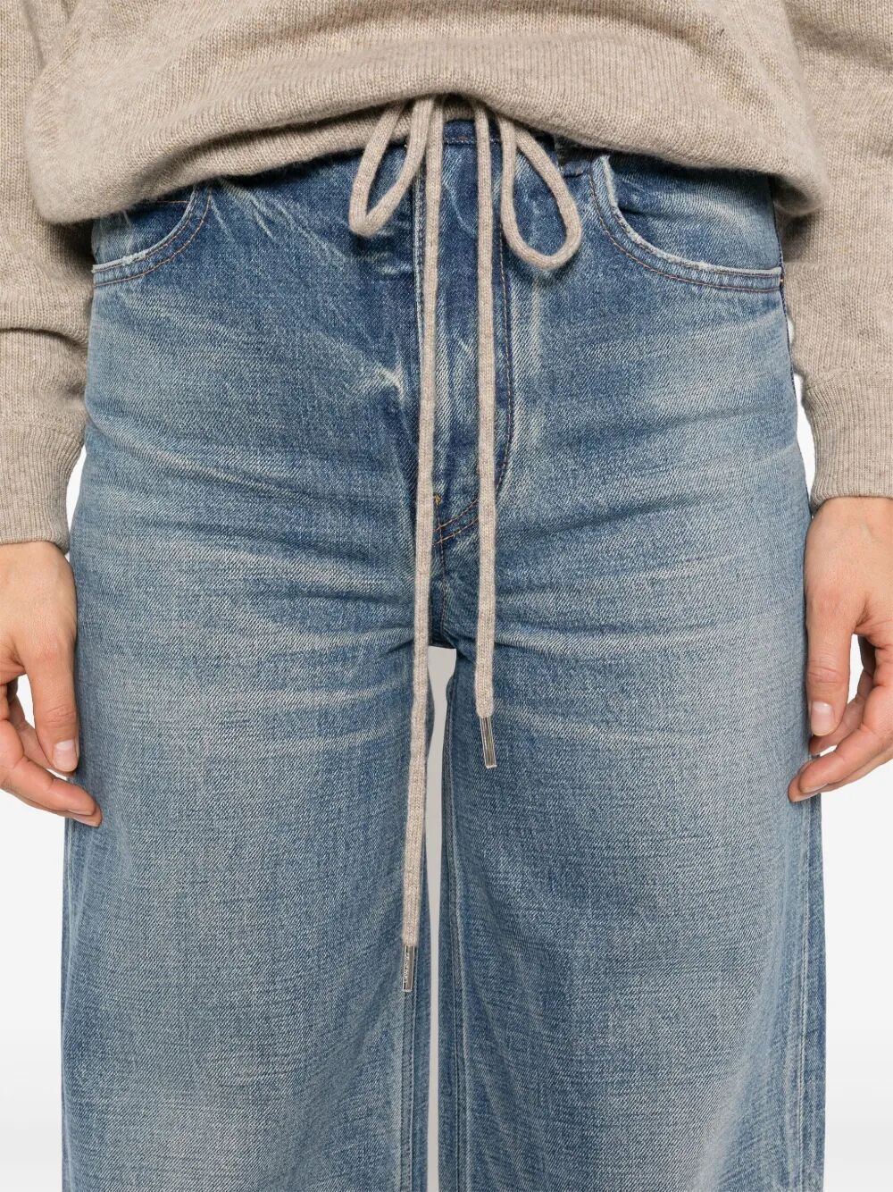 Celine Belt-loop Jeans In Gray