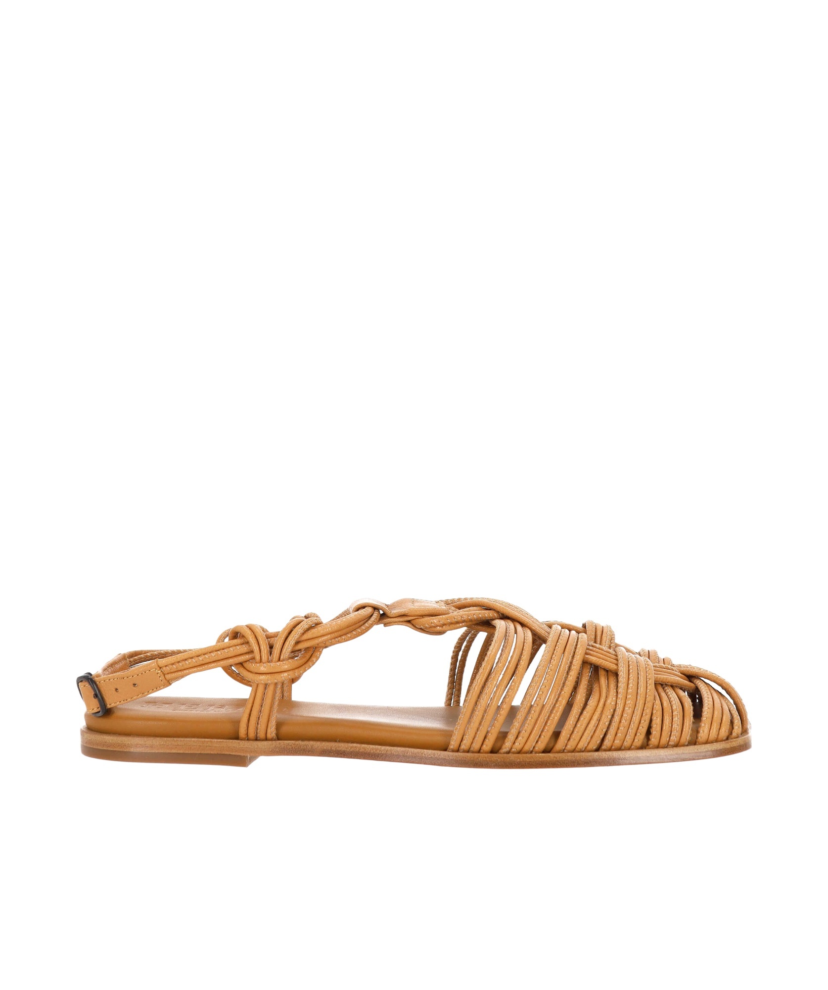 Hereu Square Toe Flat Sandals In Brown