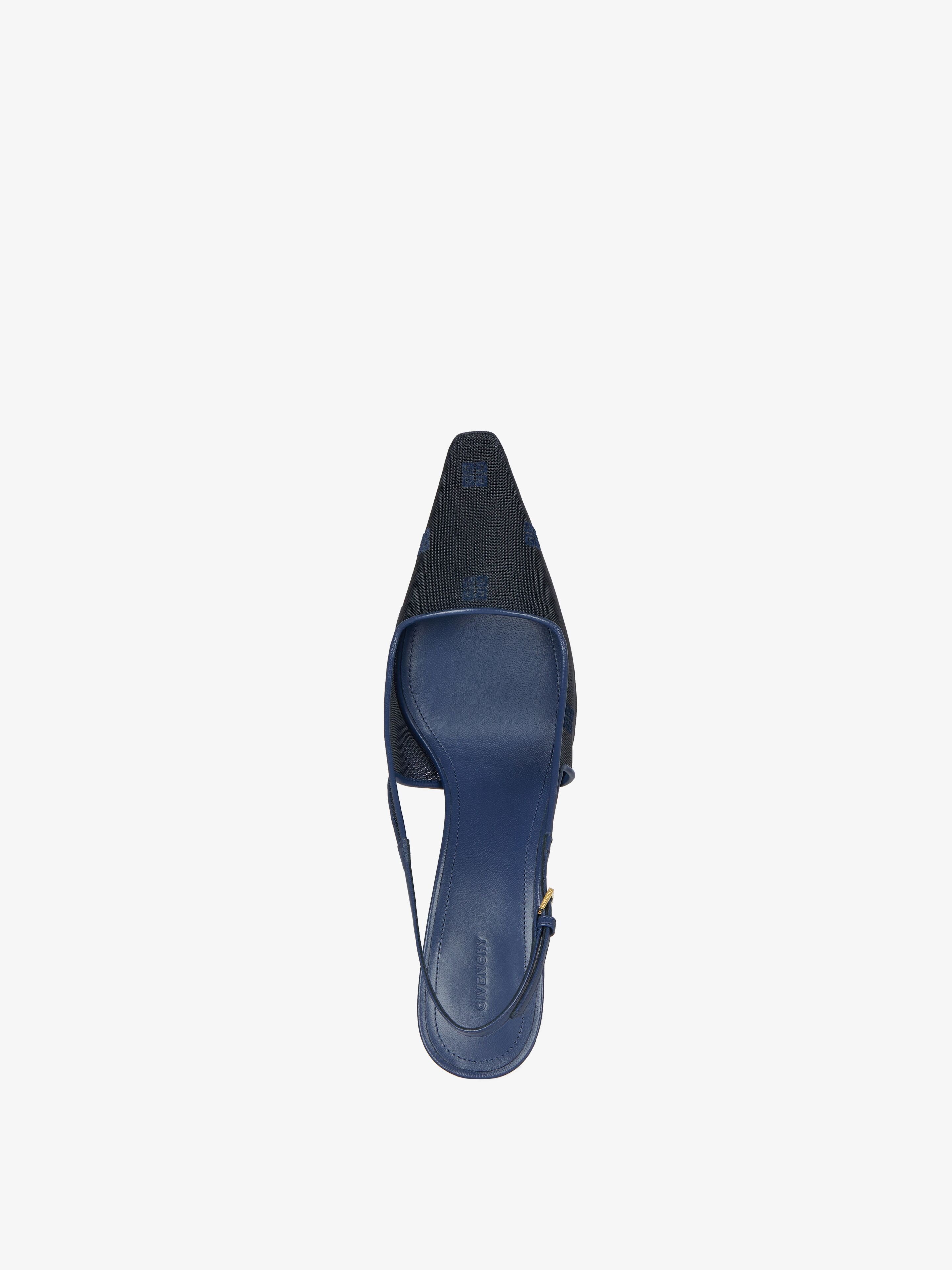 Givenchy G Cube Slingbacks In 4g Mesh In Navy