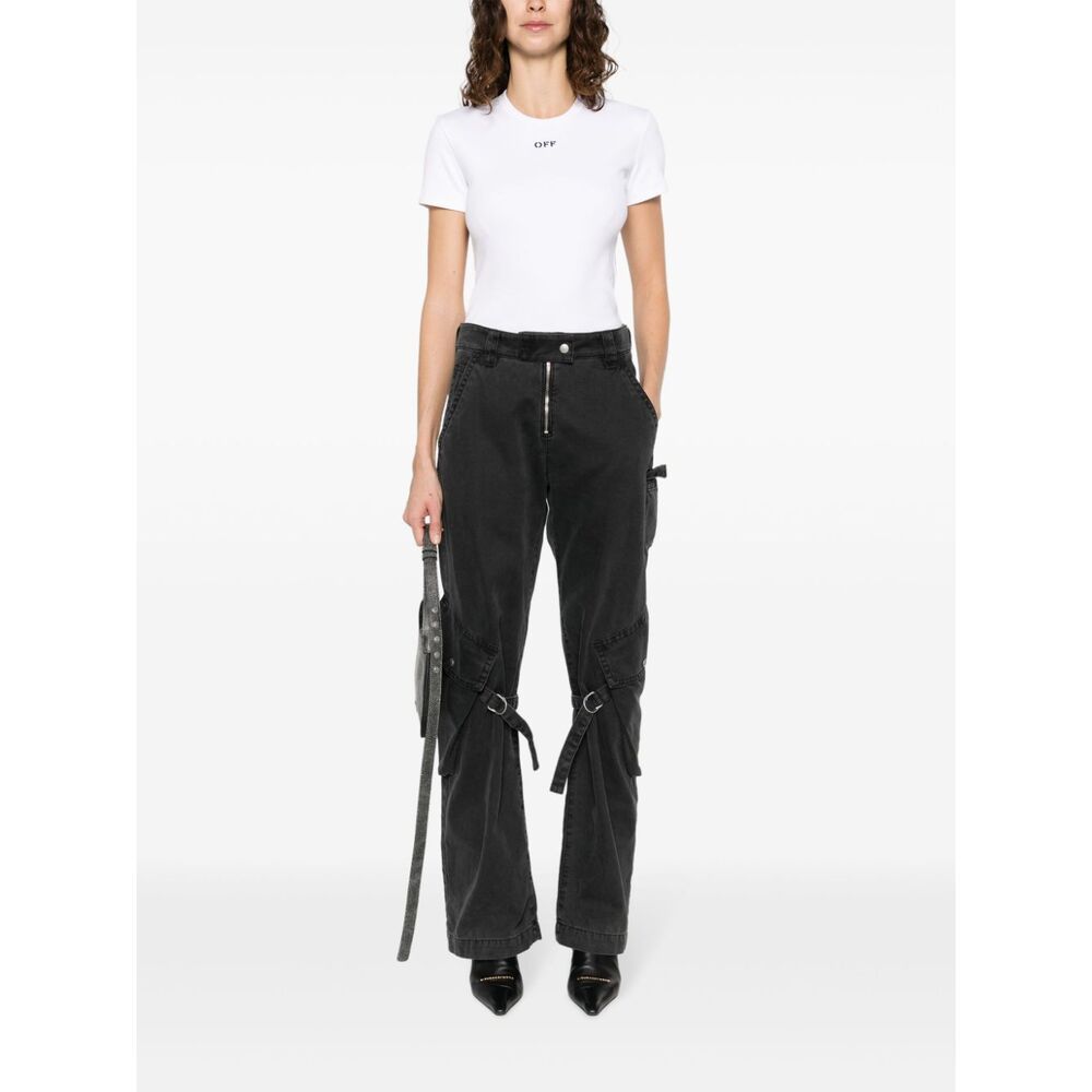 Off-white Off Stamp Stretch-cotton T-shirt In White