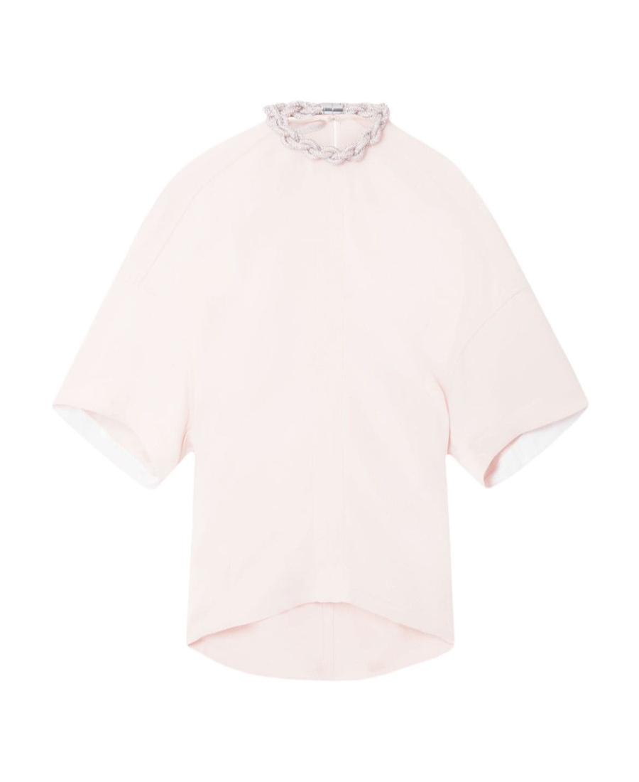 Stella Mccartney Falabella Crystal-embellished Blouse In White