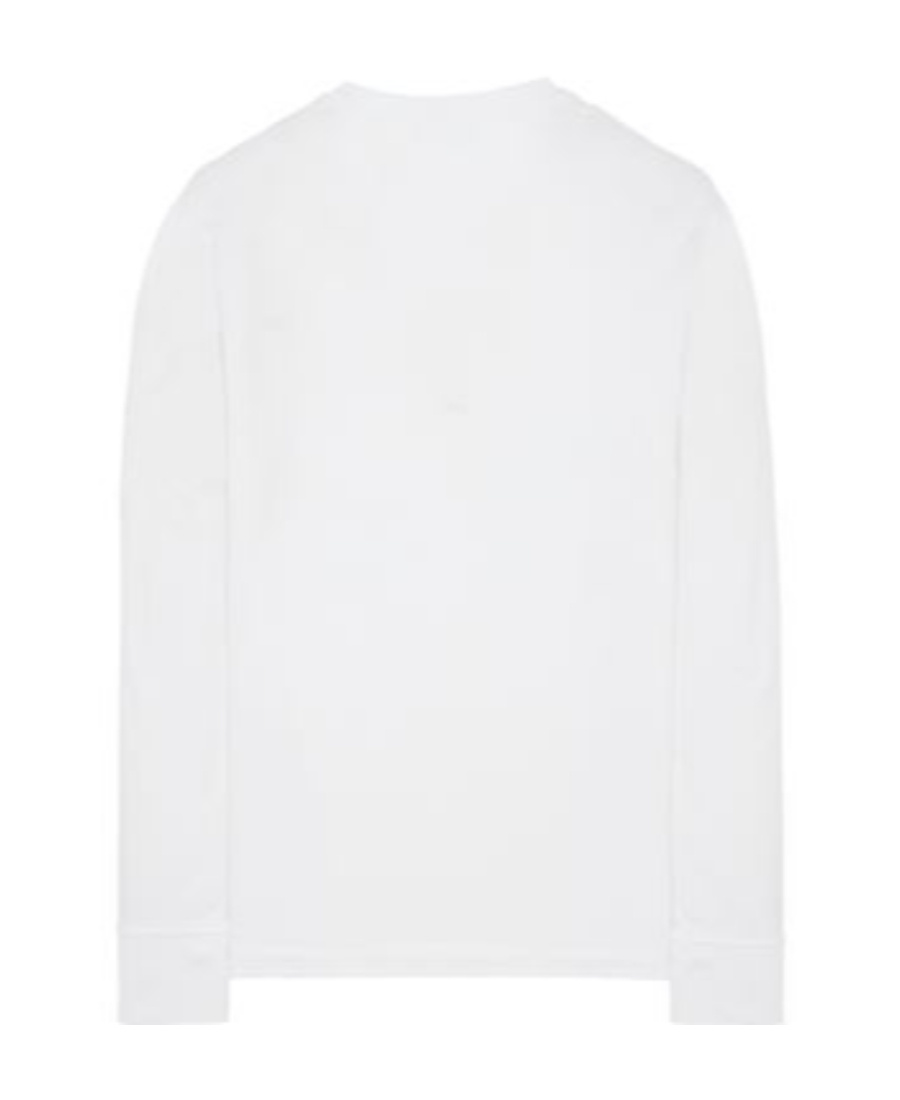 Stone Island Compass-patch Crew-neck Sweatshirt In White