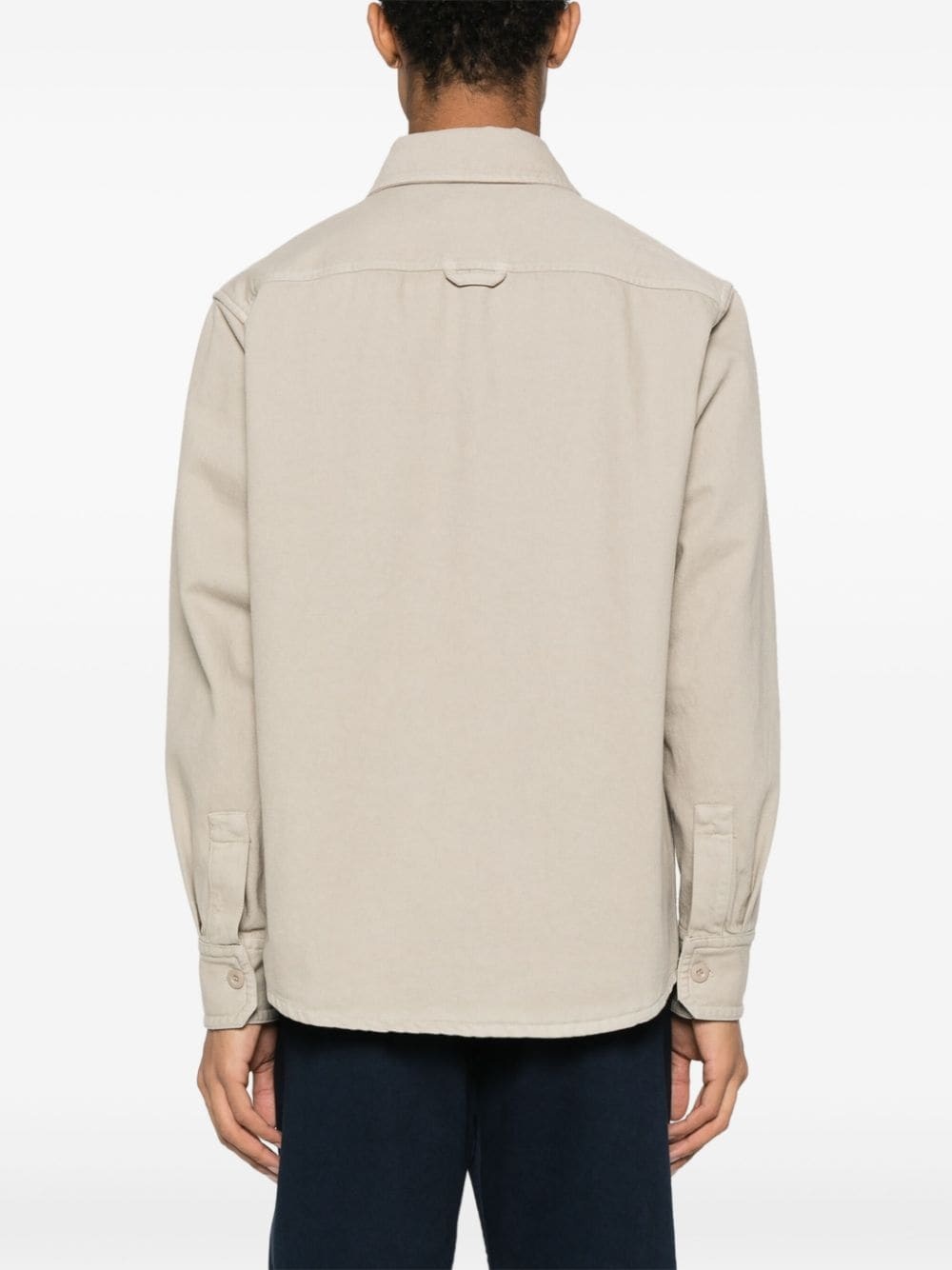 Apc A. P.c. Surchemise Basile Brodee Poitrine Overshirt Bae S In Nude