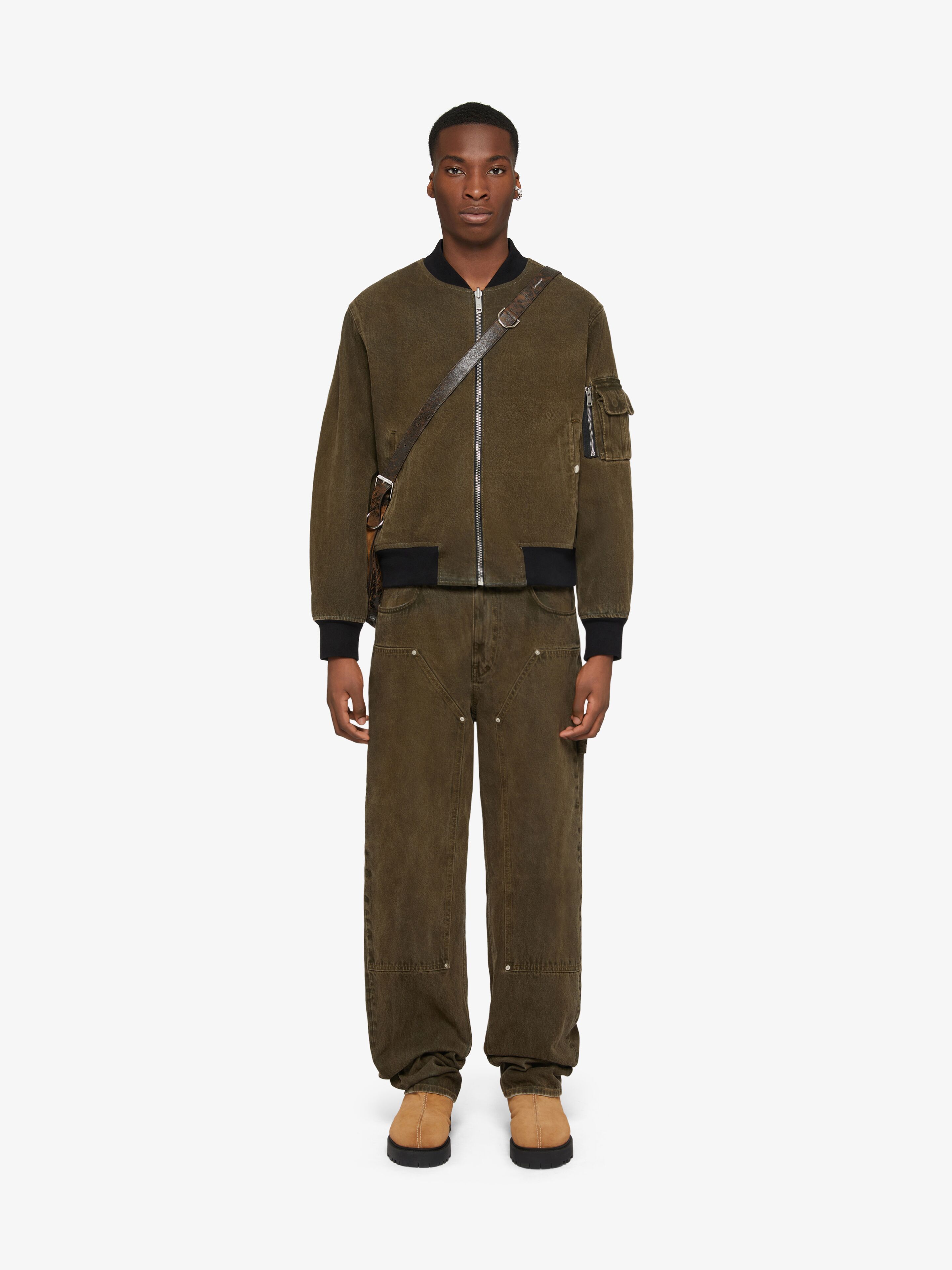 Givenchy Reversible Denim Bomber Jacket In Green