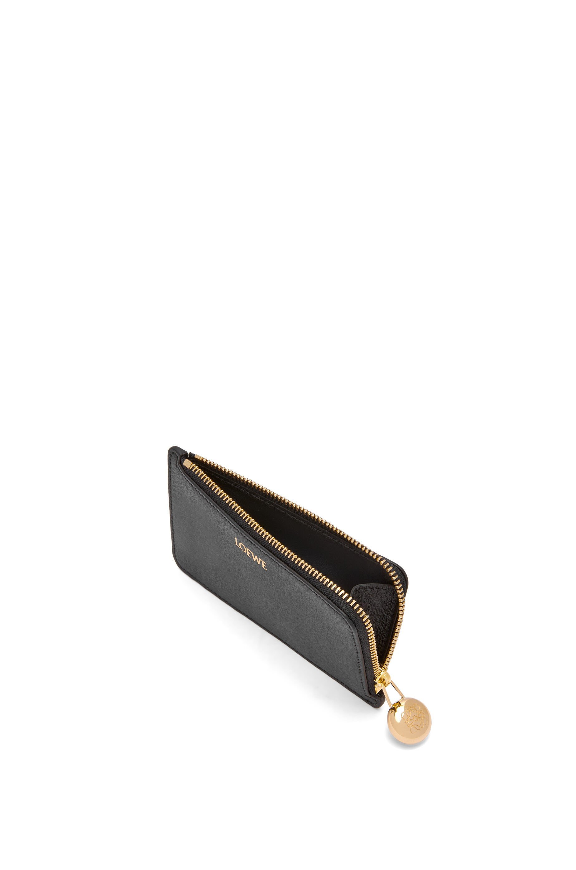 Shop Loewe Pebble Coin Cardholder In Shiny Nappa Calfskin In Black