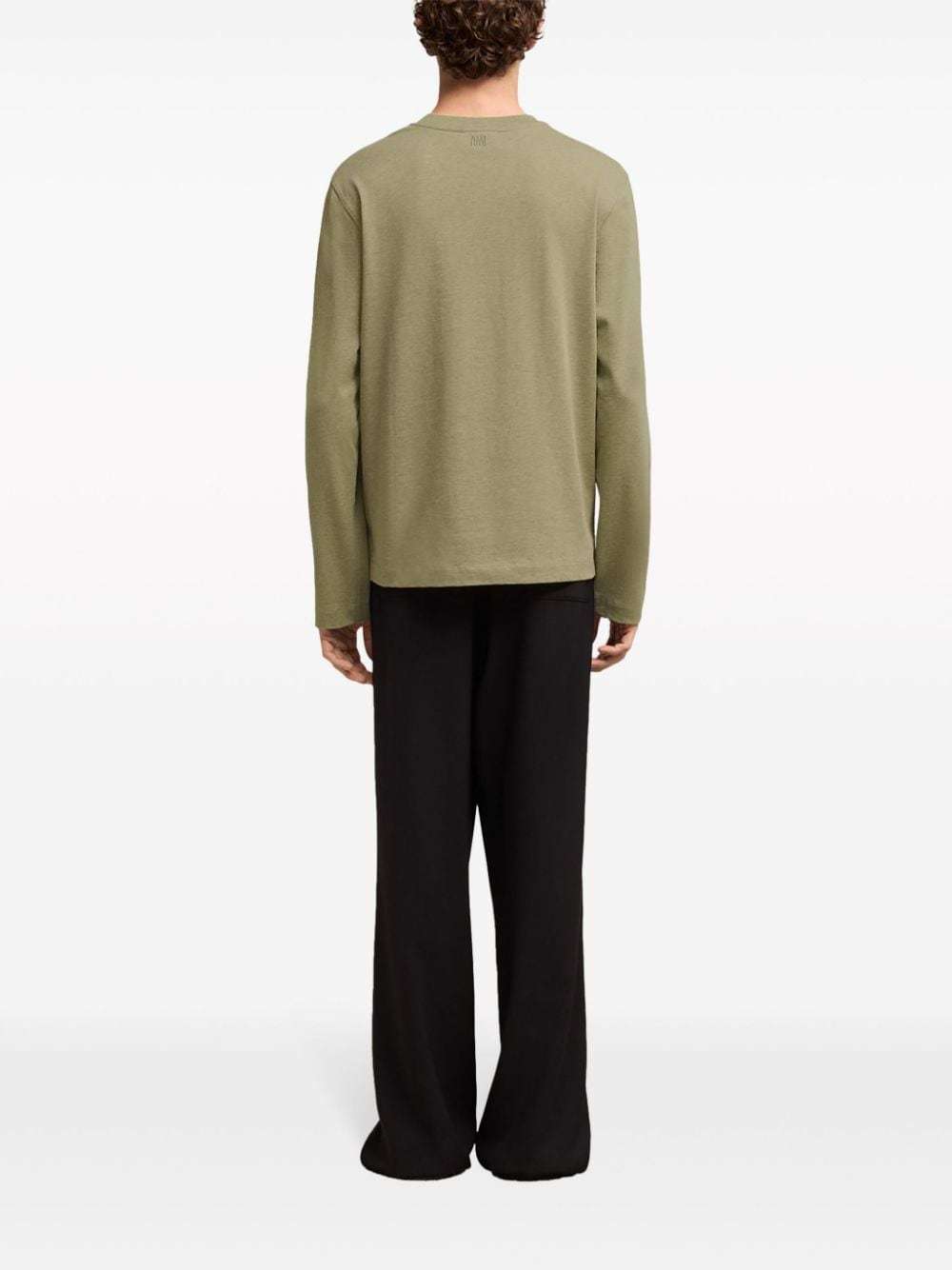 Ami Alexandre Mattiussi T-shirt With Round Neck And Long Sleeves In Nude