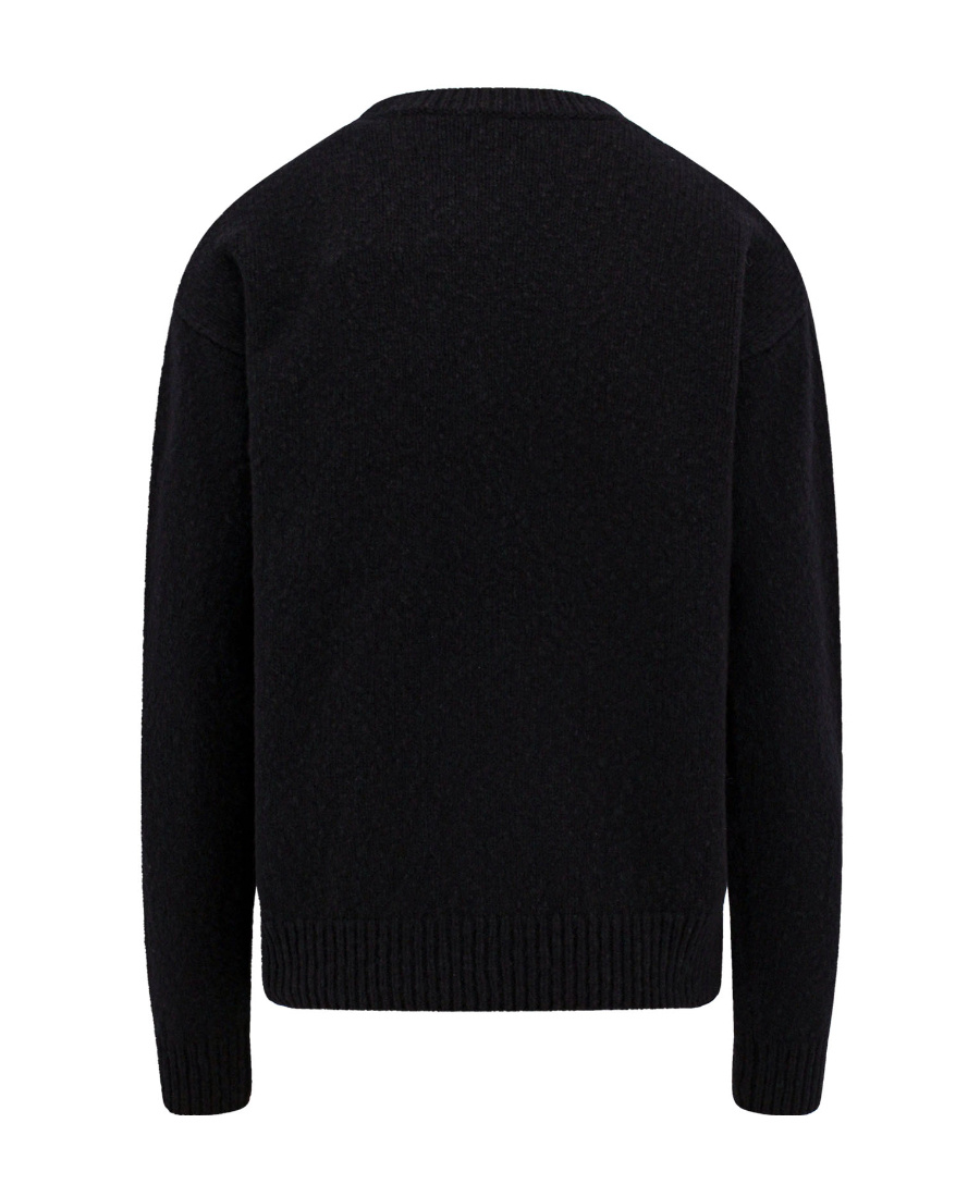 Moncler Logo Detailed Crewneck Knitted Jumper In Black