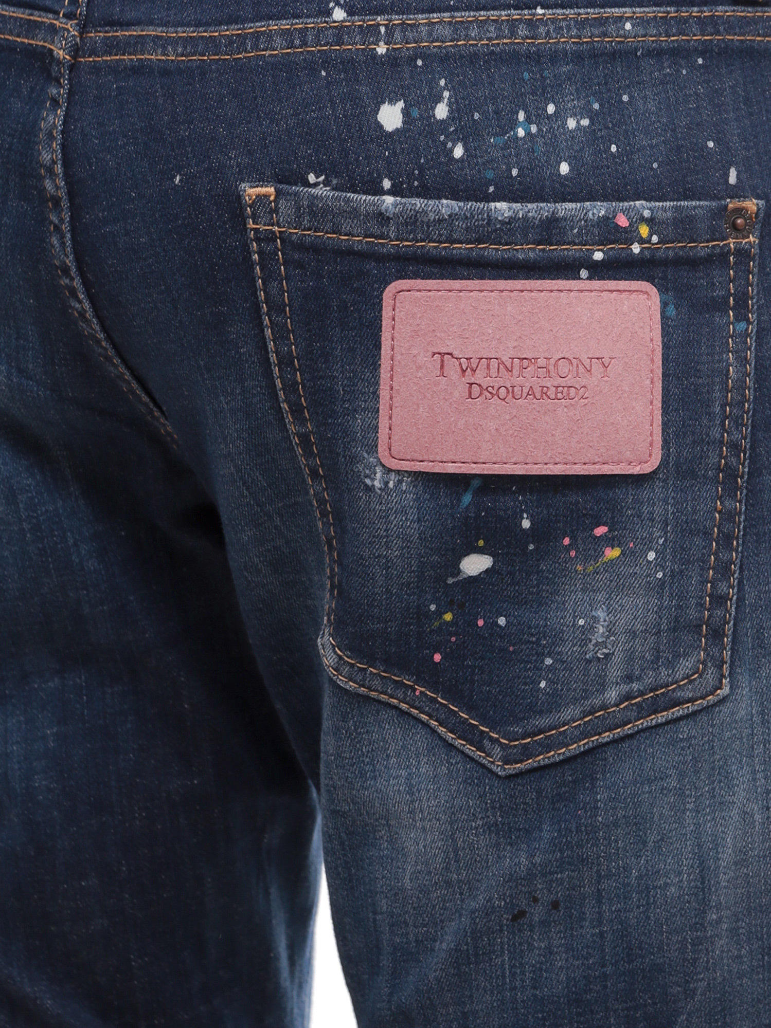 Dsquared2 Twimphony Paint-splatter Jeans In Black