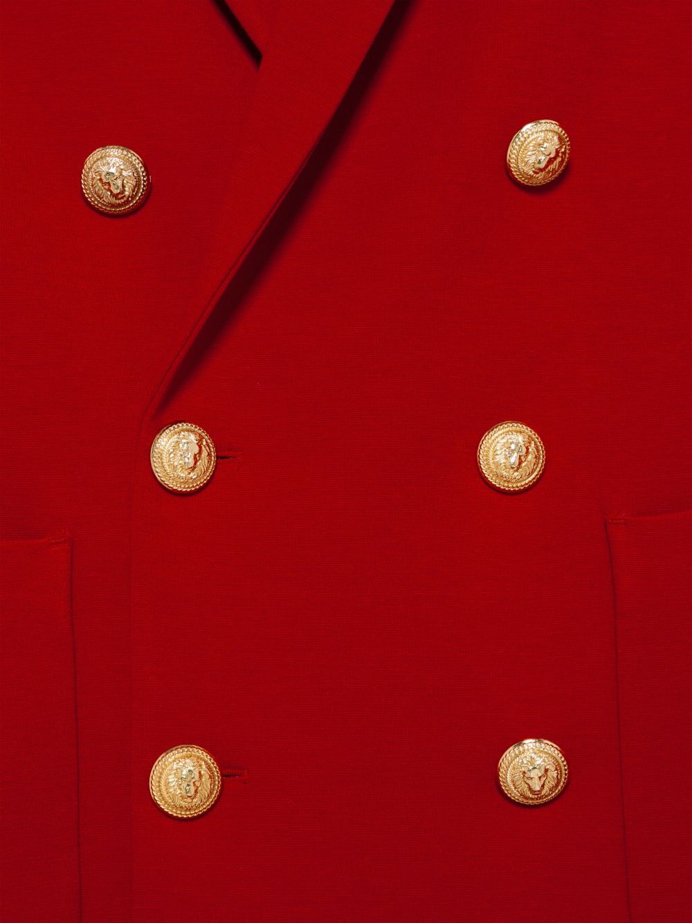 Balmain Lion-head Buttons Blazer In Red